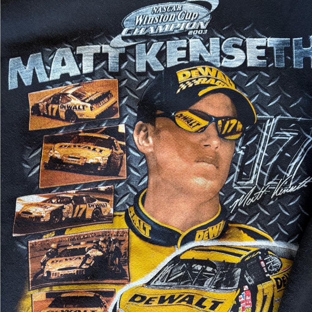 Vintage 2003 Matt Kenseth NASCAR Crewneck Black - Picture 2 of 5